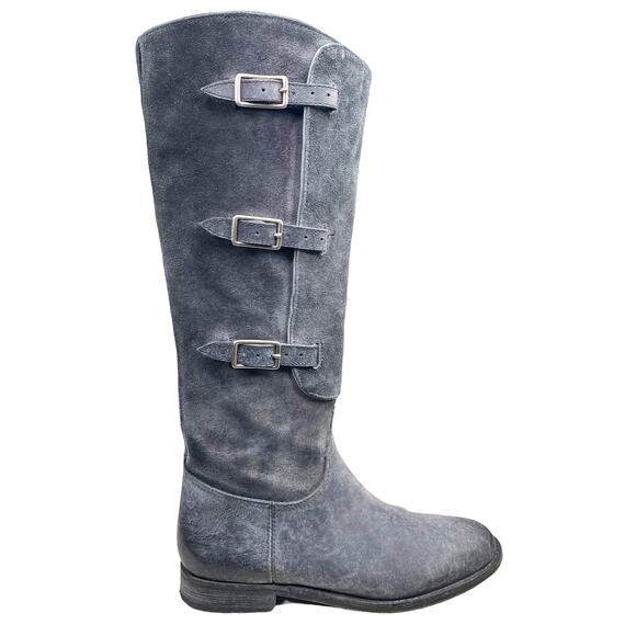 Free People X Farylrobin Women's Bruna Grey Suede Riding Boot Size US 6 - Picture 15 of 15